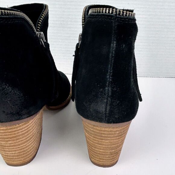Dolce Vita Jana Black Suede Ankle Booties Heeled Zip Side Boots Classic sz 7.5 - Picture 8 of 12